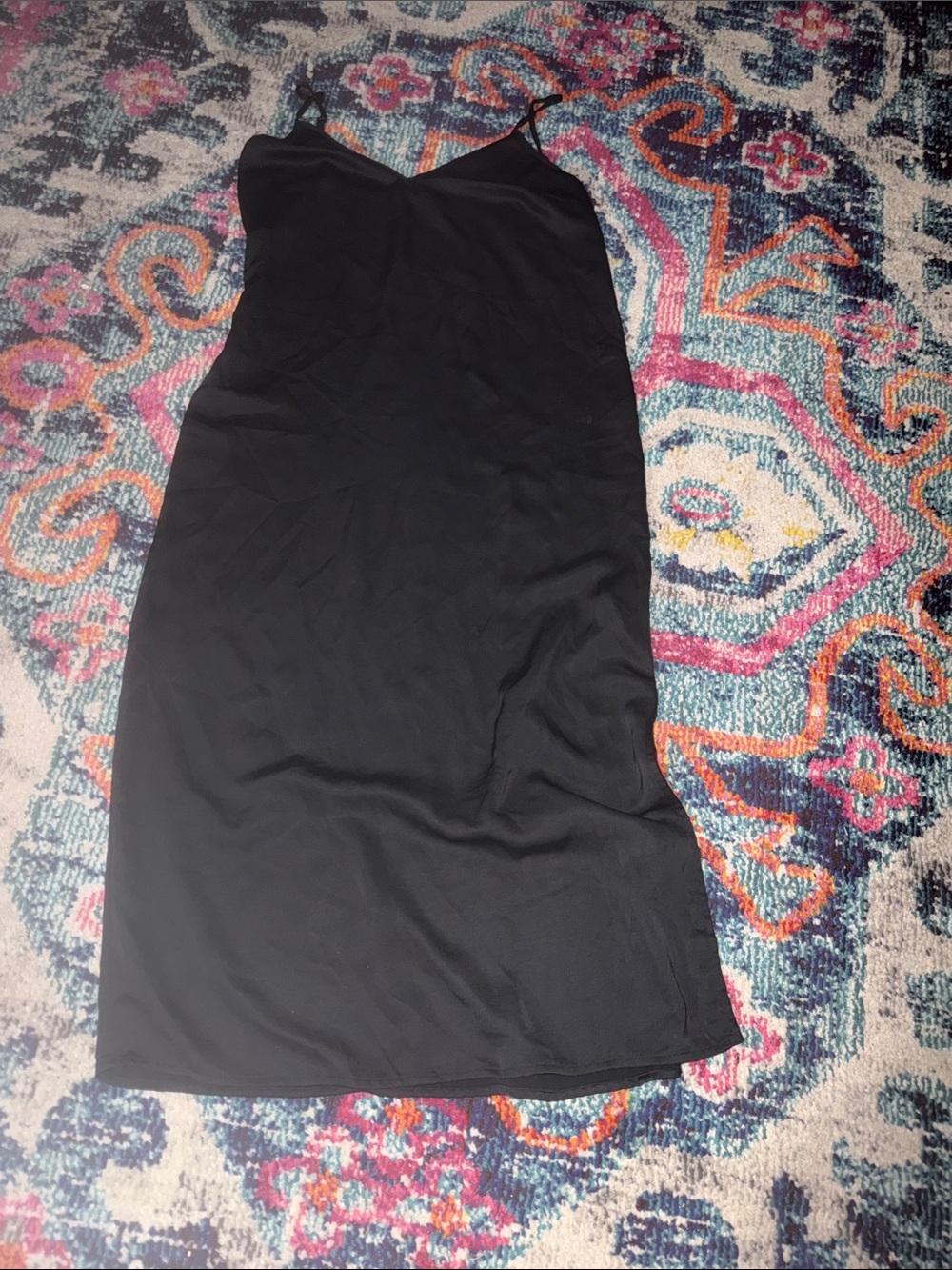 Black Satin V-Neck Camisole with Adjustable Straps - Women